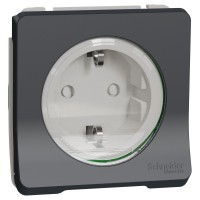 Розетка Schneider Electric MUR36134 із з/к та шторками IP55 (чорний)