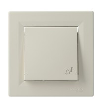 Вимикач кнопковий «Дзвінок» кремовий Asfora, EPH0800123