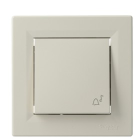 Выключатель кнопочный «Звонок»кремовый Asfora, EPH0800123