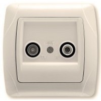 Розетка концевая TV-SAT кремовая, Carmen