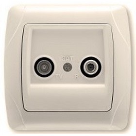 Розетка кінцева TV-SAT кремова, Carmen