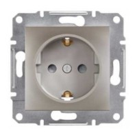 Розетка одинарна із защ.шторками без рамки бронза Asfora, EPH2900269