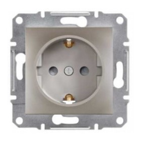 Розетка одинарная с защ.шторками без рамки бронза Asfora, EPH2900269