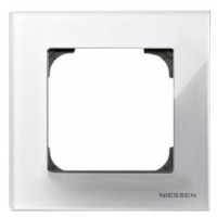 Однопостовая рамка ABB Sky 8571 CB стекло (белое)