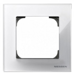 Однопостовая рамка ABB Sky 8571 CB стекло (белое)