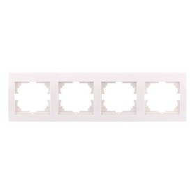 Рамка четырехместная горизонтальная белая, Deriy, Lezard