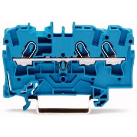 Пружинная наборная клемма Wago 2000-1304 на DIN-рейку 1,0мм² (синяя)