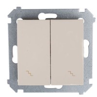 Двокнопковий прохідний вимикач Kontakt Simon Simon 54 Premium DW6/2.01/41 (кремовий)