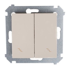 Двокнопковий прохідний вимикач Kontakt Simon Simon 54 Premium DW6/2.01/41 (кремовий)