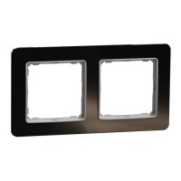 Рамка подвійна Schneider Electric Sedna Elements штучне чорне скло SDD361802