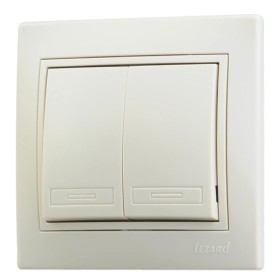 Вимикач 2-кл. кремовий Mira, Lezard