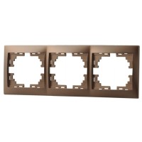 Рамка 3-місна горизонтальна світло-коричнева, Mira, Lezard