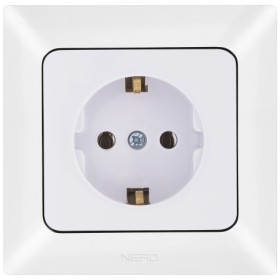 Розетка NE-AD ARAS 93-110-08 з з/к біла