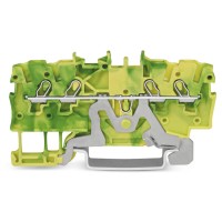 Четырехпроводная клемма заземления Wago 2000-1407 (желто-зеленая)