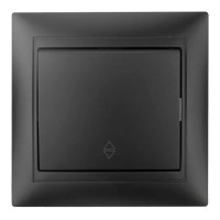 Прохідний однокнопковий вимикач Elcor Emily 9215 (211634) чорний