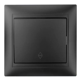 Прохідний однокнопковий вимикач Elcor Emily 9215 (211634) чорний