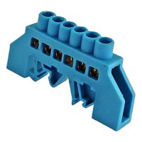 Універсальна шина TNSy ізольована «N» ШЛУ8х12-6 на DIN-рейку синя (TNSy5500170)