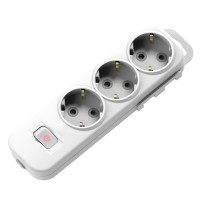 Колодка EL-BI 3-я с заземлением шторки и выключателем Myra ( 527-010200-302 )