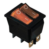 Перемикач TNSy KCD2-2101N Y+Y/B з підсвічуванням жевтий (TNSy5500813)