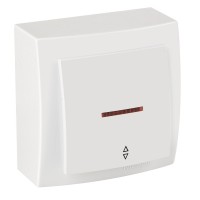 Выключатель Nilson Themis белый 1кл проходной с подсветкой ( 26111008 )