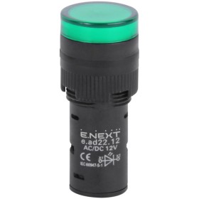 Сигнальна арматура E.Next e.ad22.12.green Ø22мм 12В АС/DC зелена (s009018)