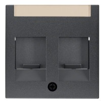 Накладка для суппортов под 2 модуля RJ12/RJ45, антрацит Berker B.3/B.7