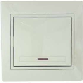 Выключатель с подсветкой кремовый Mira, Lezard