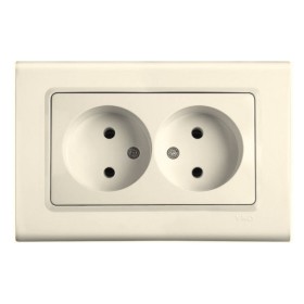 Розетка двойная кремовая VIKO Linnera