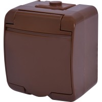 Розетка одномісна Eti Hermetics RHE-1s-KR із з/к IP54 коричнева (4668050)