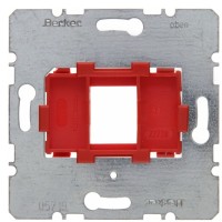 Опорная пластина для модульных разъемов, с красной вставкой, 1-местная (механизм) Berker