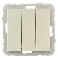 Триклавішний вимикач Logus 21088 TMF 10АХ 250В (бежевий)