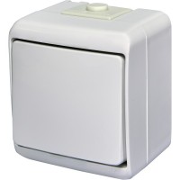Выключатель 1-клавишный Eti Hermetics VHE-1L IP54 с подсветкой белый (4668007)