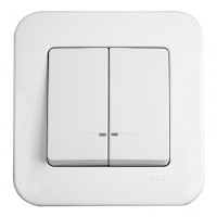 Выключатель 2-клавишный белый VIKO Rollina