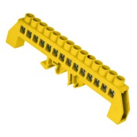 Универсальная шина TNSy изолированная «N/PE» ШЛУ8х12-14 на DIN-рейку желтая (TNSy5503152)