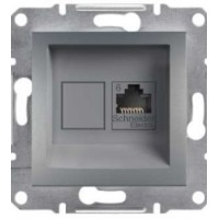 Розетка компьютерная 6 UTP без рамки сталь Asfora, EPH4700162