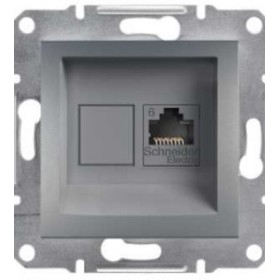 Розетка компьютерная 6 UTP без рамки сталь Asfora, EPH4700162