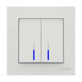 Выключатель EL-BI VEGA белый мат 2-кл с подсветкой ( 510-016200-203 )