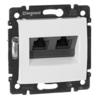 Механізм розетки комп'ютерної 2xRJ-45 UTP Cat.6 Valena білий