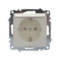 Розетка ELBI ZENA кремова 1-на з заземленням з кришкою без рамки ( 609-010300-218 )