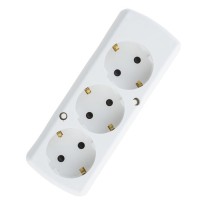 Колодка SEZ GN-370S S BI на 3 гнезда с заземлением белая