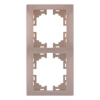 Рамка 2-місна вертикальна кремова, Mira, Lezard