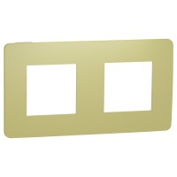 Двухпостовая рамка Schneider Electric NU280411 (зеленое яблоко/белый)