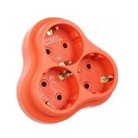 Тройник Nilson 3 гнезда с заземлением оранжевый ( 40490101 )