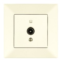 Розетка TV Meridian, 12 дБ, проходная, кремовый