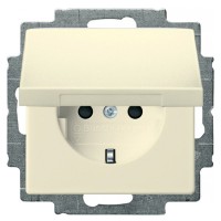 Розетка ABB Basic 55 20 EUK-92-507 із заземленням та кришкою (слонова кістка)
