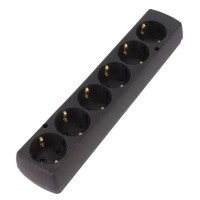 Колодка подовжувача SEZ GN-670S CZ 6 гнізд з заземленням чорна