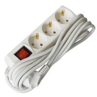 Удлинитель UEC ECO П03В 3 места 2P+PE/3м 3х1мм2 10А/250В с выключателем