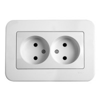 Розетка подвійна біла VIKO Rollina