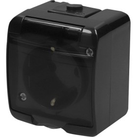 Розетка одноместная Eti Hermetics RHE-1sd-BL с з/к IP54 черная/прозрачная крышка (4668090)