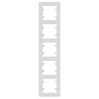 Вертикальная пятиместная рамка Hager WL5650 Lumina-Intense 5X (белая)